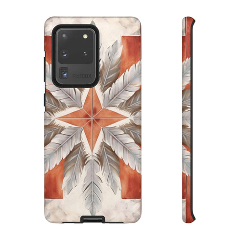 Silver Feather Compass - Impact Resistant Phone Case